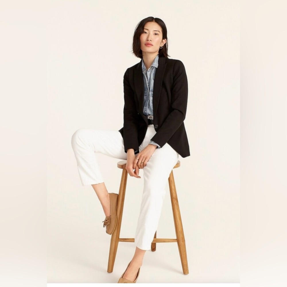 Parks black blazer in bi-stretch cotton - Picture 2 of 4